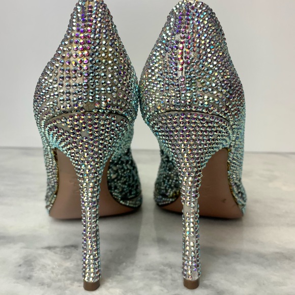 Francesco Sacco Embellished Silver Raso Argento 1811 Pumps - Picture 6 of 16